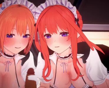 【高画質版あり】五等分のセフレ コスプレえっち編⑥～エロメイド・四葉＆五月 3P～